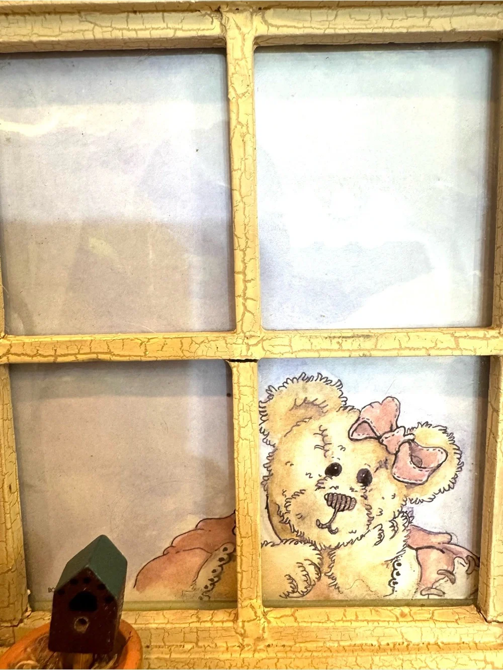 Boyd’s Bear Folk Art Photo Frame Window W/Shelf 9x7